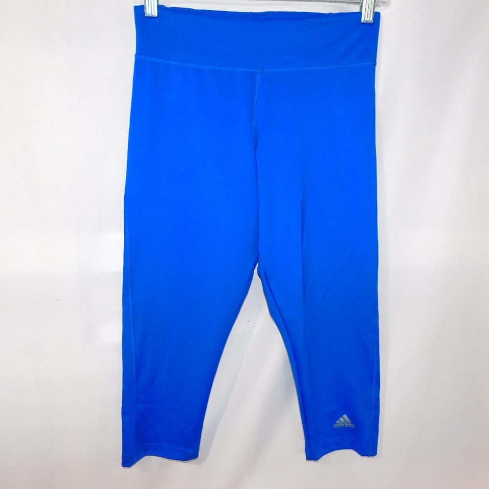 Adidas Climalite  Bright Blue Capri Workout Leggings Womens S
